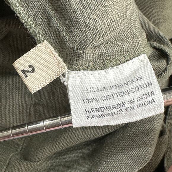 Ulla Johnson Pants Womens 2 Small Green Drop Crotch Harem Lagenlook Utility - Picture 3 of 4